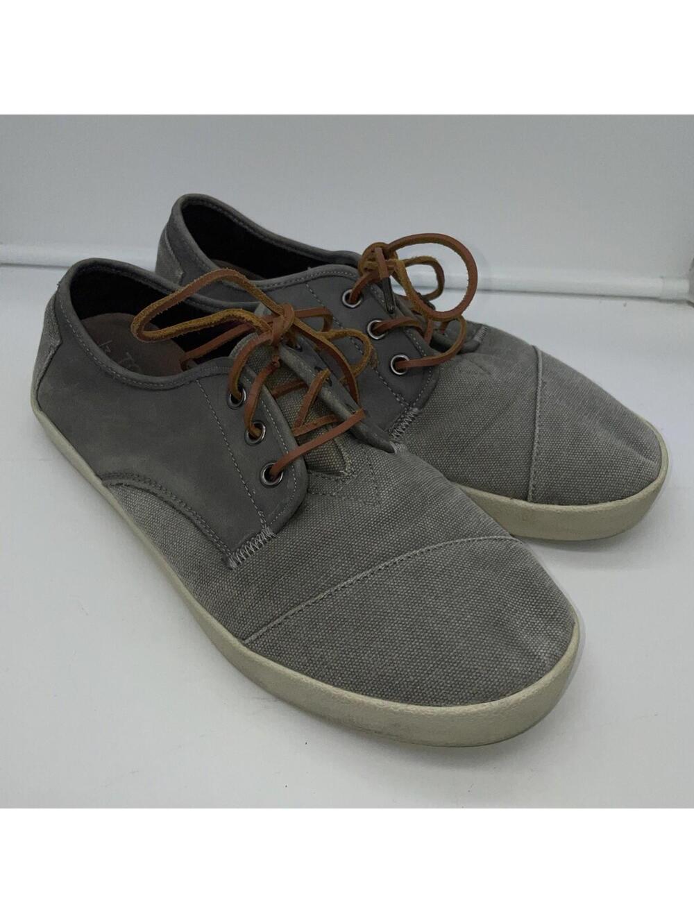 TOMS Men’s Size 8 Sneakers Gray Canvas with Gray Genuine Leather Trim